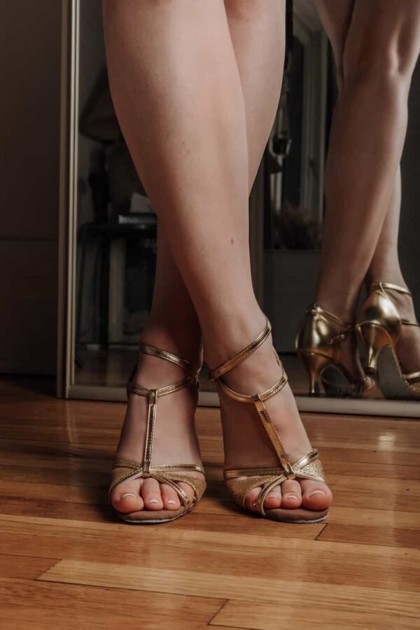 Gold Latin dance shoe