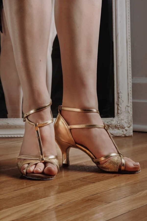 Gold Latin dance shoe
