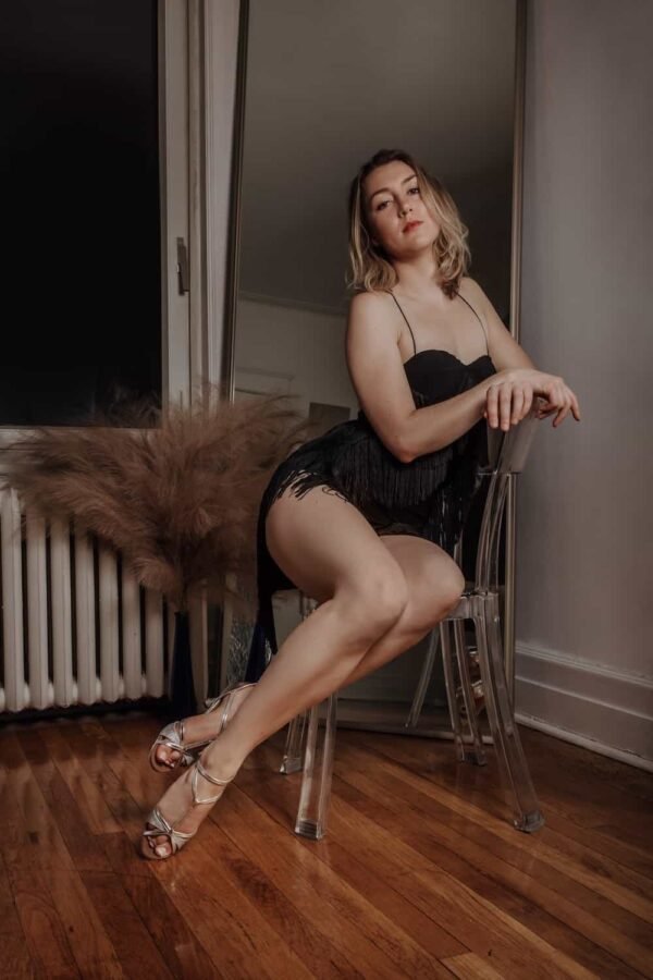 Silver Latin dance shoe