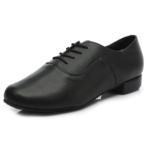 Men’s Black White Leather Latin Dance Shoes – Elegant & Performance-Ready - Image 8